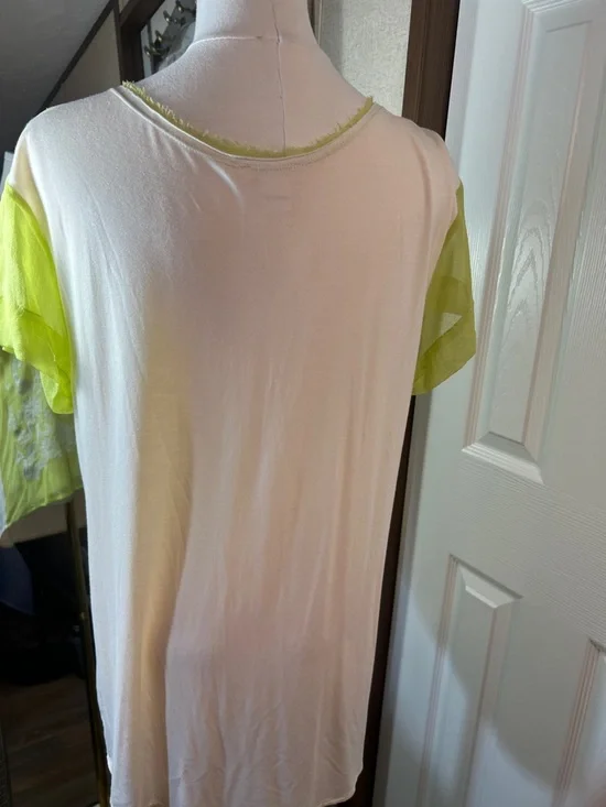 Sundance Lime Green Short Sleeve Embroidered Blouse - Picture 3 of 6